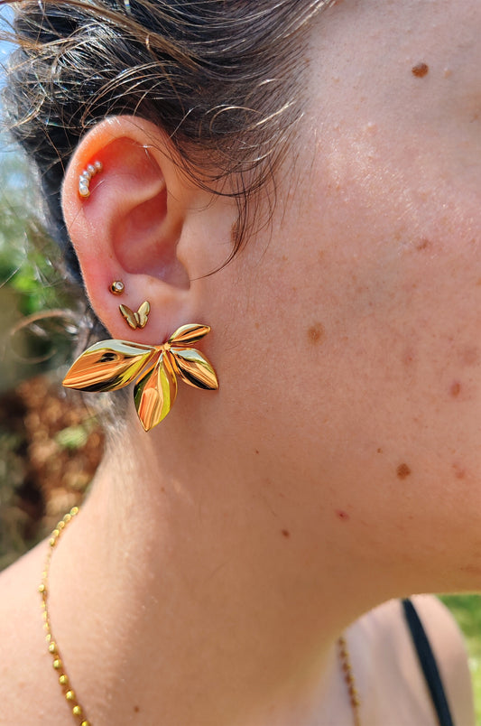BOUCLES D'OREILLES FLEUR D'OR