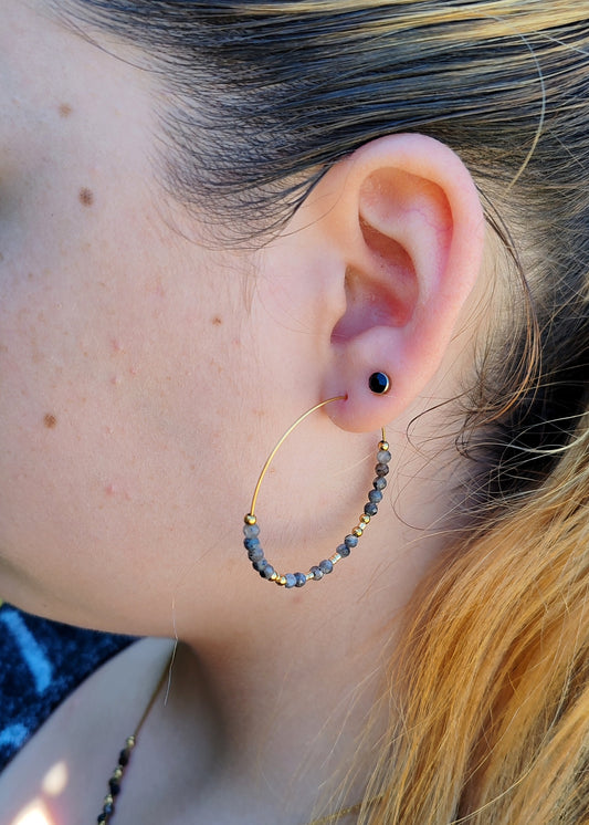 BOUCLES D'OREILLES LABRADORITE