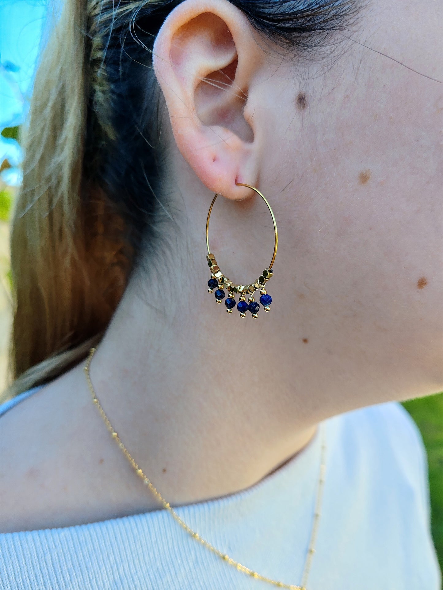 BOUCLES D'OREILLES LAPIS LAZULI